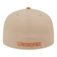 Texas Longhorns Camel Brown and Orange Basic New Era 59FIFTY Fitted Hat