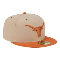 Texas Longhorns Camel Brown and Orange Basic New Era 59FIFTY Fitted Hat