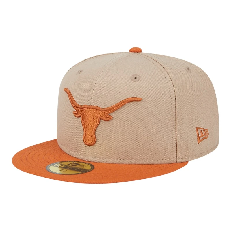 Texas Longhorns Camel Brown and Orange Basic New Era 59FIFTY Fitted Hat