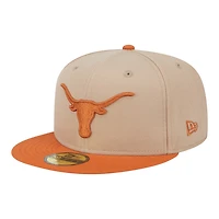 Texas Longhorns Camel Brown and Orange Basic New Era 59FIFTY Fitted Hat