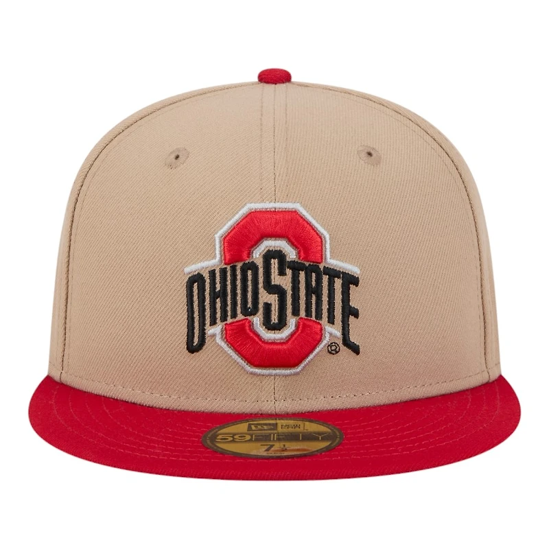 Ohio State Buckeyes Camel Brown and Red Basic New Era 59FIFTY Fitted Hat