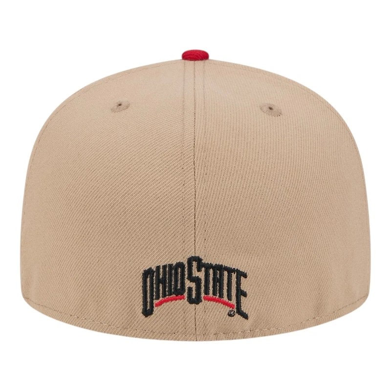 Ohio State Buckeyes Camel Brown and Red Basic New Era 59FIFTY Fitted Hat