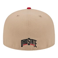 Ohio State Buckeyes Camel Brown and Red Basic New Era 59FIFTY Fitted Hat