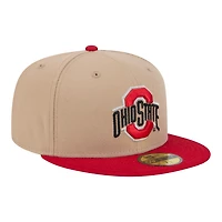 Ohio State Buckeyes Camel Brown and Red Basic New Era 59FIFTY Fitted Hat