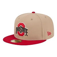 Ohio State Buckeyes Camel Brown and Red Basic New Era 59FIFTY Fitted Hat