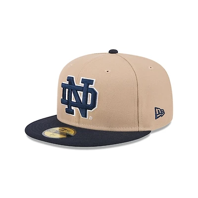 Notre Dame Fighting Irish Camel and Navy Vault NCAA New Era 59FIFTY Fitted Hat