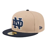 Notre Dame Fighting Irish Camel Brown and Navy Basic New Era 59FIFTY Fitted Hat