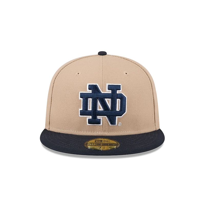 Notre Dame Fighting Irish Camel and Navy Vault NCAA New Era 59FIFTY Fitted Hat