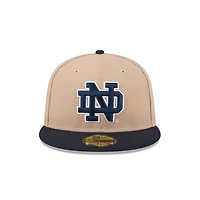 Notre Dame Fighting Irish Camel and Navy Vault NCAA New Era 59FIFTY Fitted Hat