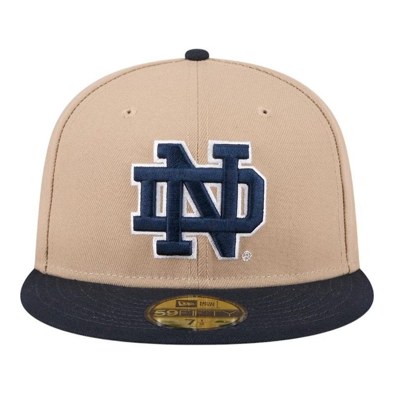 Notre Dame Fighting Irish Camel Brown and Navy Basic New Era 59FIFTY Fitted Hat