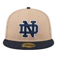 Notre Dame Fighting Irish Camel Brown and Navy Basic New Era 59FIFTY Fitted Hat