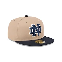 Notre Dame Fighting Irish Camel and Navy Vault NCAA New Era 59FIFTY Fitted Hat