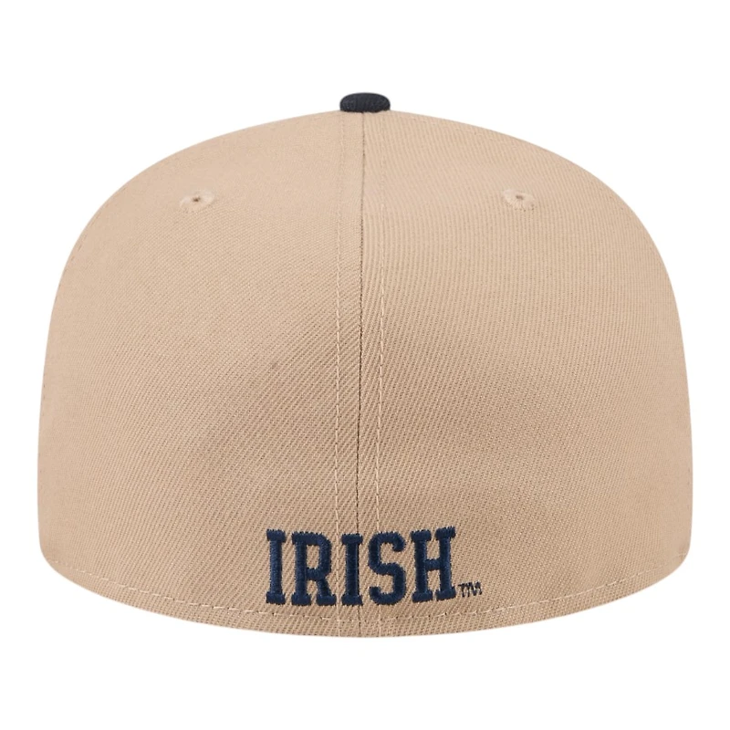 Notre Dame Fighting Irish Camel Brown and Navy Basic New Era 59FIFTY Fitted Hat