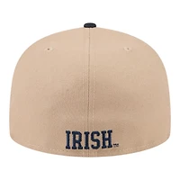 Notre Dame Fighting Irish Camel Brown and Navy Basic New Era 59FIFTY Fitted Hat