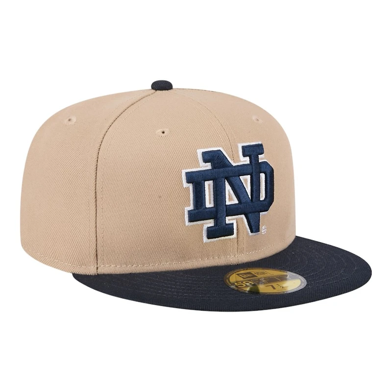 Notre Dame Fighting Irish Camel Brown and Navy Basic New Era 59FIFTY Fitted Hat