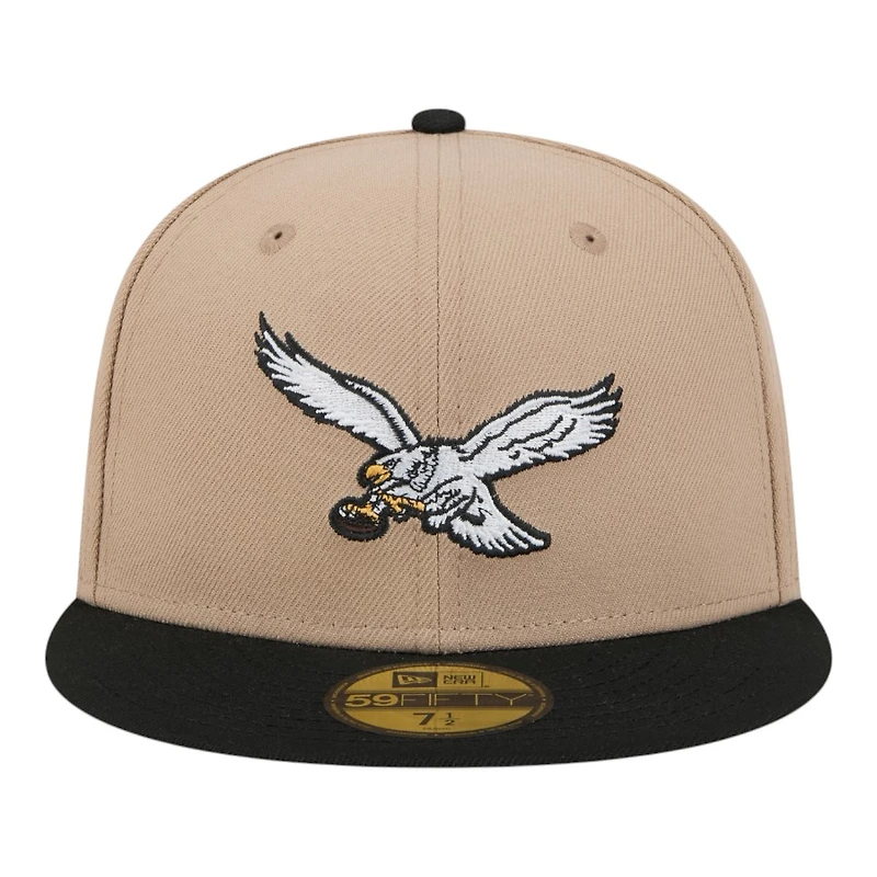 Philadelphia Eagles Camel Brown and Black Basic New Era 59FIFTY Fitted Hat
