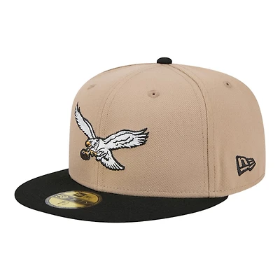 Philadelphia Eagles Camel Brown and Black Basic New Era 59FIFTY Fitted Hat
