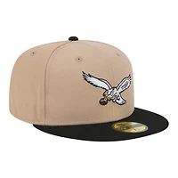 Philadelphia Eagles Camel Brown and Black Basic New Era 59FIFTY Fitted Hat