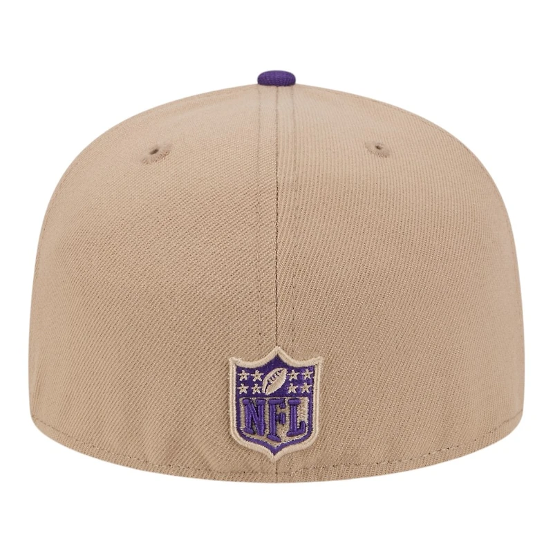 Minnesota Vikings Camel Brown and Purple Basic New Era 59FIFTY Fitted Hat