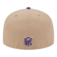 Minnesota Vikings Camel Brown and Purple Basic New Era 59FIFTY Fitted Hat