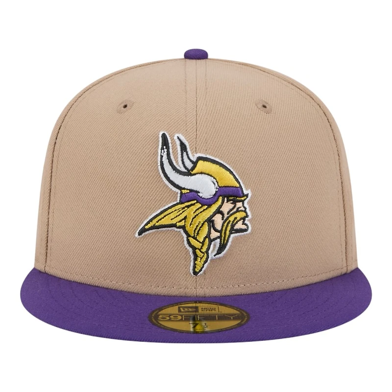 Minnesota Vikings Camel Brown and Purple Basic New Era 59FIFTY Fitted Hat