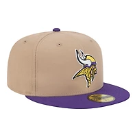 Minnesota Vikings Camel Brown and Purple Basic New Era 59FIFTY Fitted Hat