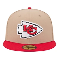Kansas City Chiefs Camel Brown and Red Basic New Era 59FIFTY Fitted Hat