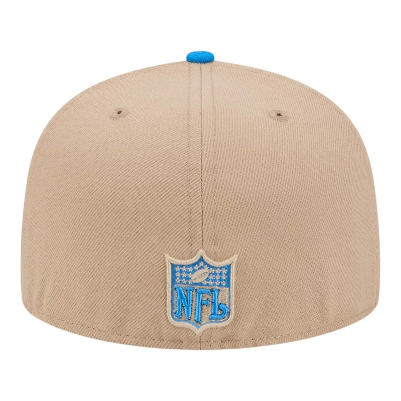 Detroit Lions Camel Brown and Blue Basic New Era 59FIFTY Fitted Hat