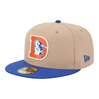 Denver Broncos Camel Brown and Royal Blue Basic New Era 59FIFTY Fitted Hat