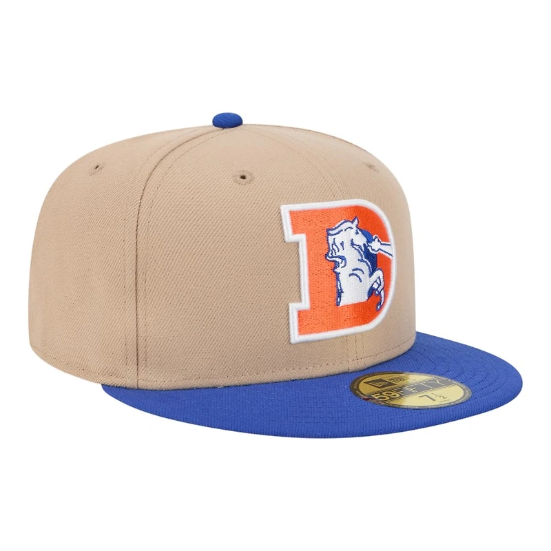 Denver Broncos Camel Brown and Royal Blue Basic New Era 59FIFTY Fitted Hat