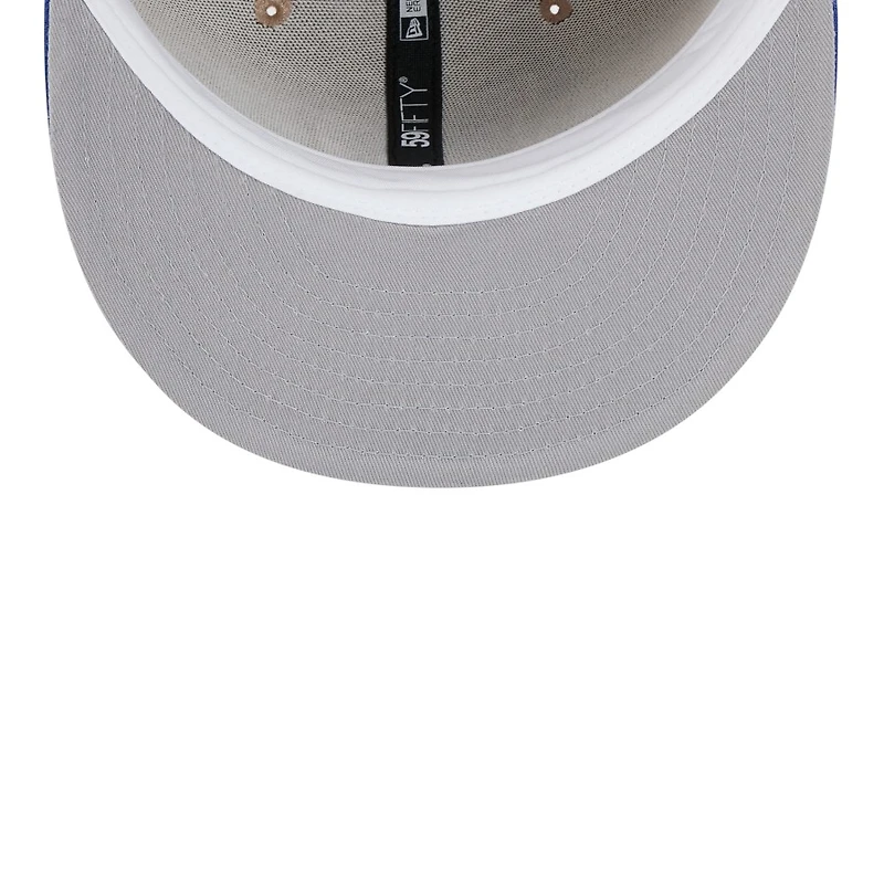 Denver Broncos Camel Brown and Royal Blue Basic New Era 59FIFTY Fitted Hat