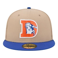 Denver Broncos Camel Brown and Royal Blue Basic New Era 59FIFTY Fitted Hat