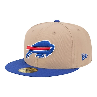 Buffalo Bills Camel Brown and Royal Blue Basic New Era 59FIFTY Fitted Hat