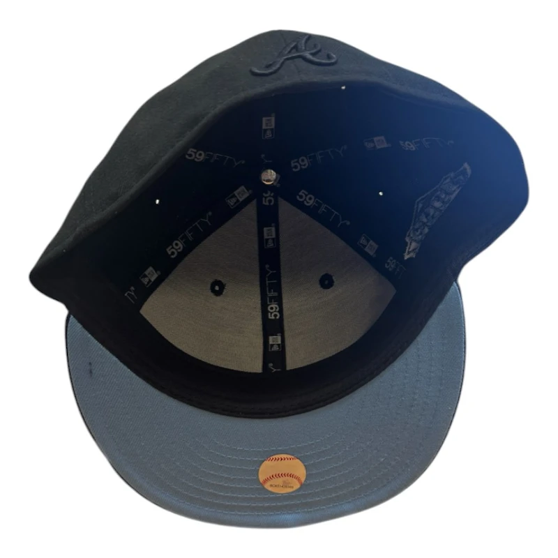 Atlanta Braves Black and Navy 1999 WS Patch Icy Blue UV New Era 59FIFTY Fitted Hat