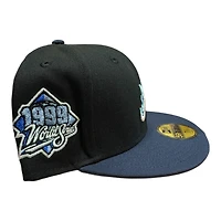 Atlanta Braves Black and Navy 1999 WS Patch Icy Blue UV New Era 59FIFTY Fitted Hat