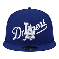 Los Angeles Dodgers Royal Blue Overlap New Era 59FIFTY Fitted Hat