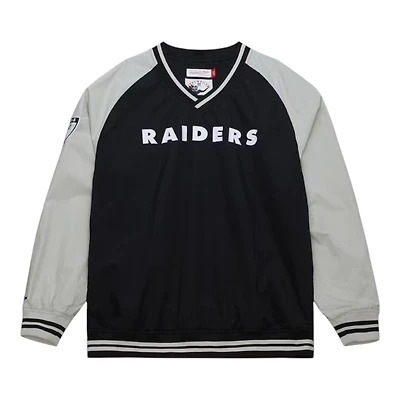 Las Vegas Raiders Black and Silver Vintage NFL Mitchell & Ness Nylon Pullover Jacket