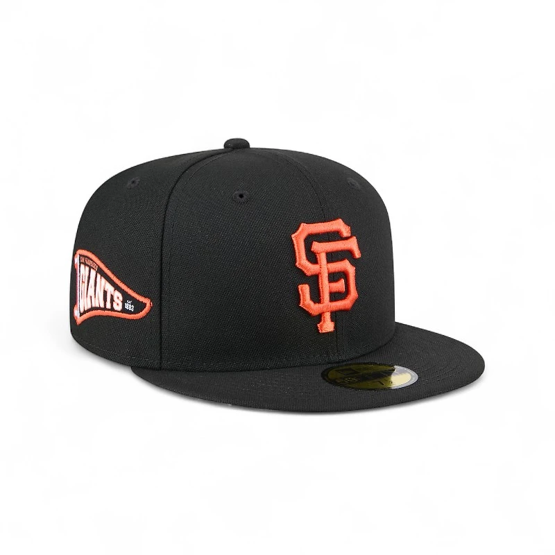 San Francisco Giants Black Wavy Pennant Patch New Era 59FIFTY Fitted Hat