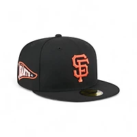San Francisco Giants Black Wavy Pennant Patch New Era 59FIFTY Fitted Hat