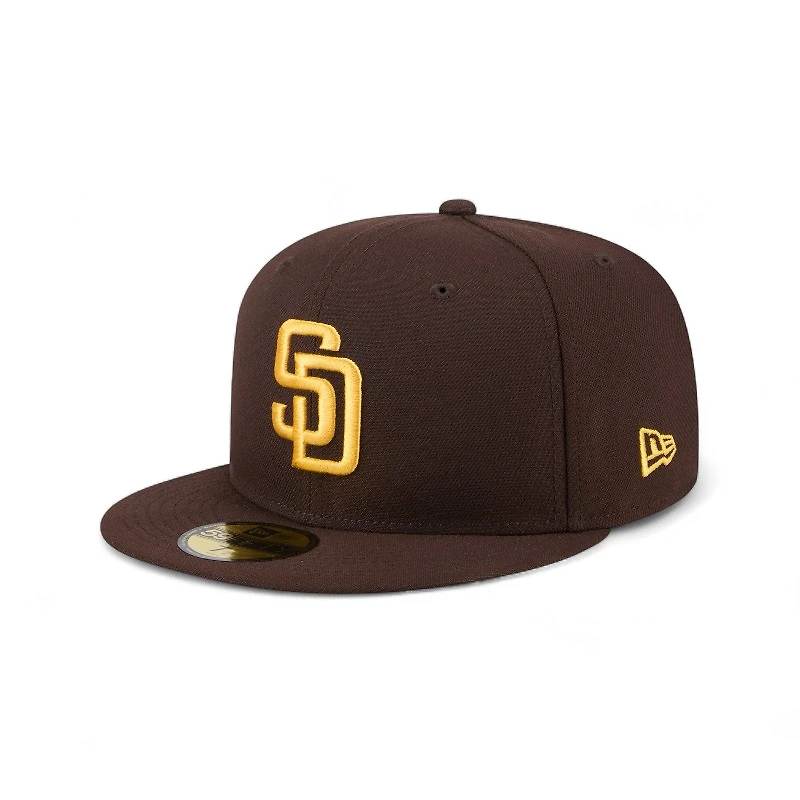 San Diego Padres Brown Wavy Pennant Patch New Era 59FIFTY Fitted Hat