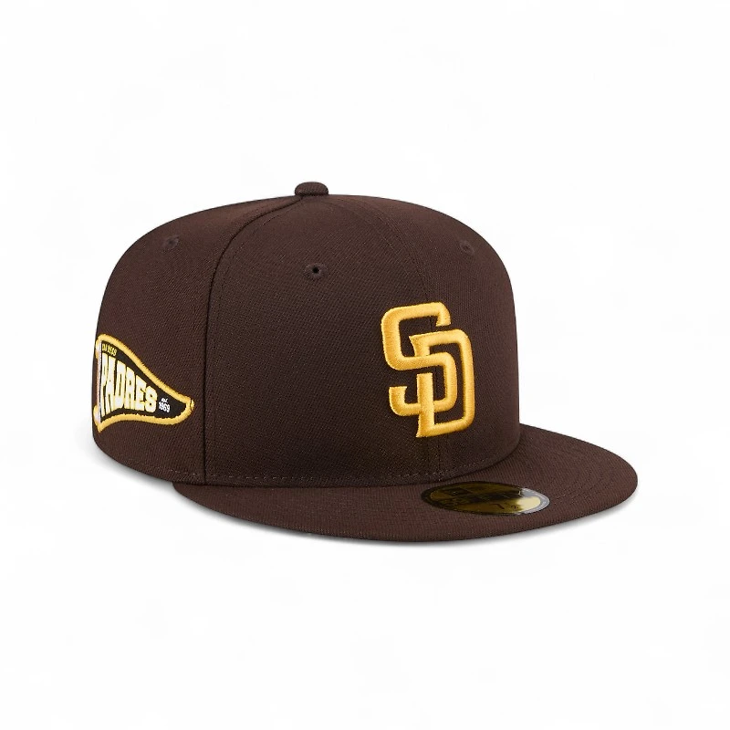 San Diego Padres Brown Wavy Pennant Patch New Era 59FIFTY Fitted Hat