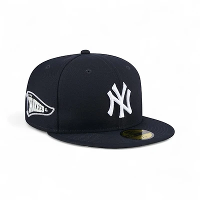 New York Yankees Navy Wavy Pennant Patch Era 59FIFTY Fitted Hat