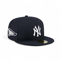 New York Yankees Navy Wavy Pennant Patch Era 59FIFTY Fitted Hat