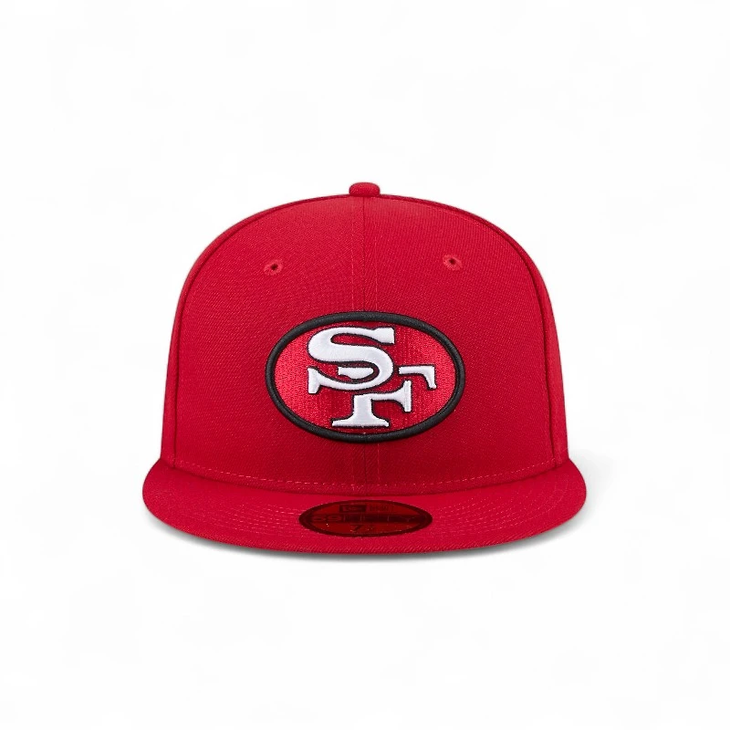 San Francisco 49ers Red Wavy Pennant Patch New Era 59FIFTY Fitted Hat