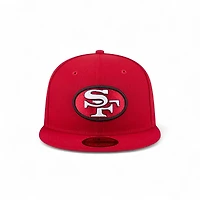 San Francisco 49ers Red Wavy Pennant Patch New Era 59FIFTY Fitted Hat