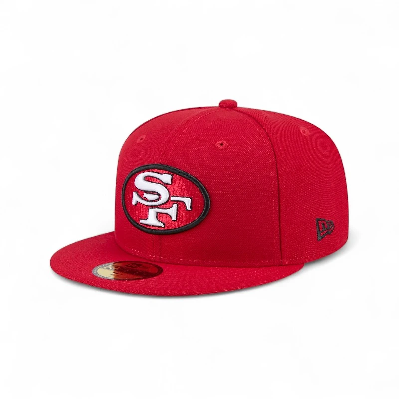 San Francisco 49ers Red Wavy Pennant Patch New Era 59FIFTY Fitted Hat