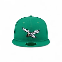 Philadelphia Eagles Historic Green Wavy Pennant Patch New Era 59FIFTY Fitted Hat