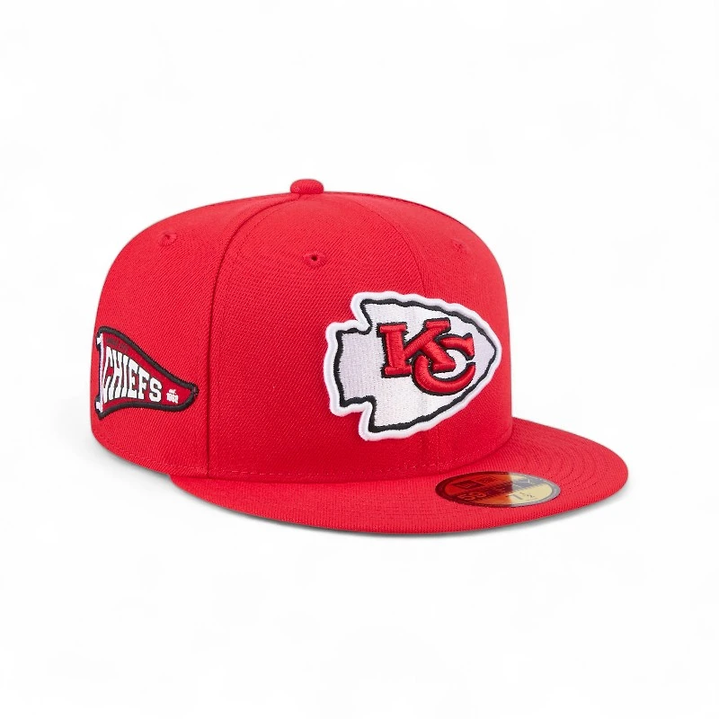 Kansas City Chiefs Red Wavy Pennant Patch New Era 59FIFTY Fitted Hat