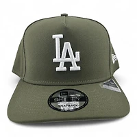 Los Angeles Dodgers White on Olive with Gray UV 9FIFTY A-Frame Snapback Hat