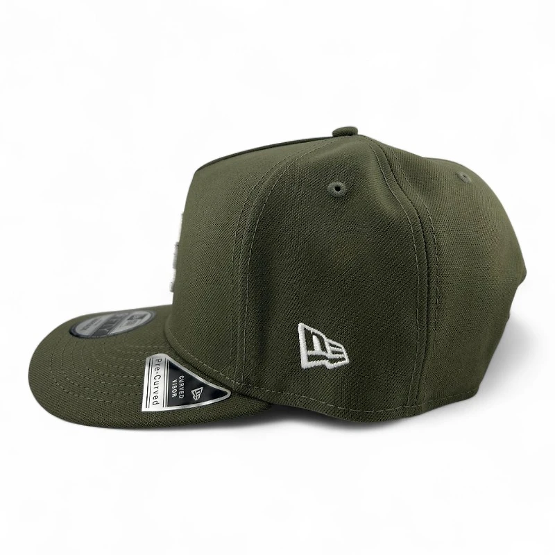 Los Angeles Dodgers White on Olive with Gray UV 9FIFTY A-Frame Snapback Hat
